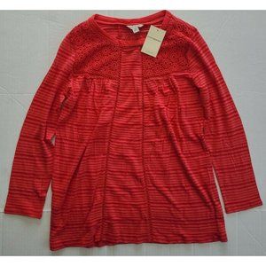 Lucky Brand womens size Small pink shadow striped long sleeve shirt NWT